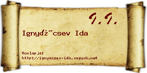 Ignyácsev Ida névjegykártya
